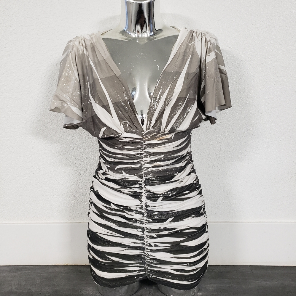 FD | White-Silver-Grey | Dressy Ruched Mini